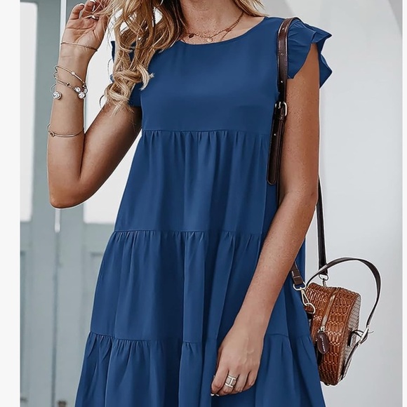 Elegant Blue Mini Dress - Picture 1 of 3